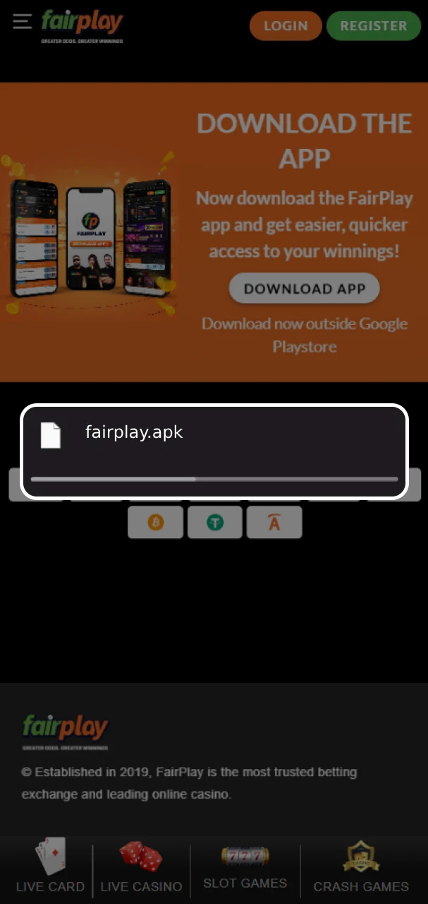 Download the Fairplay apk file to your device.