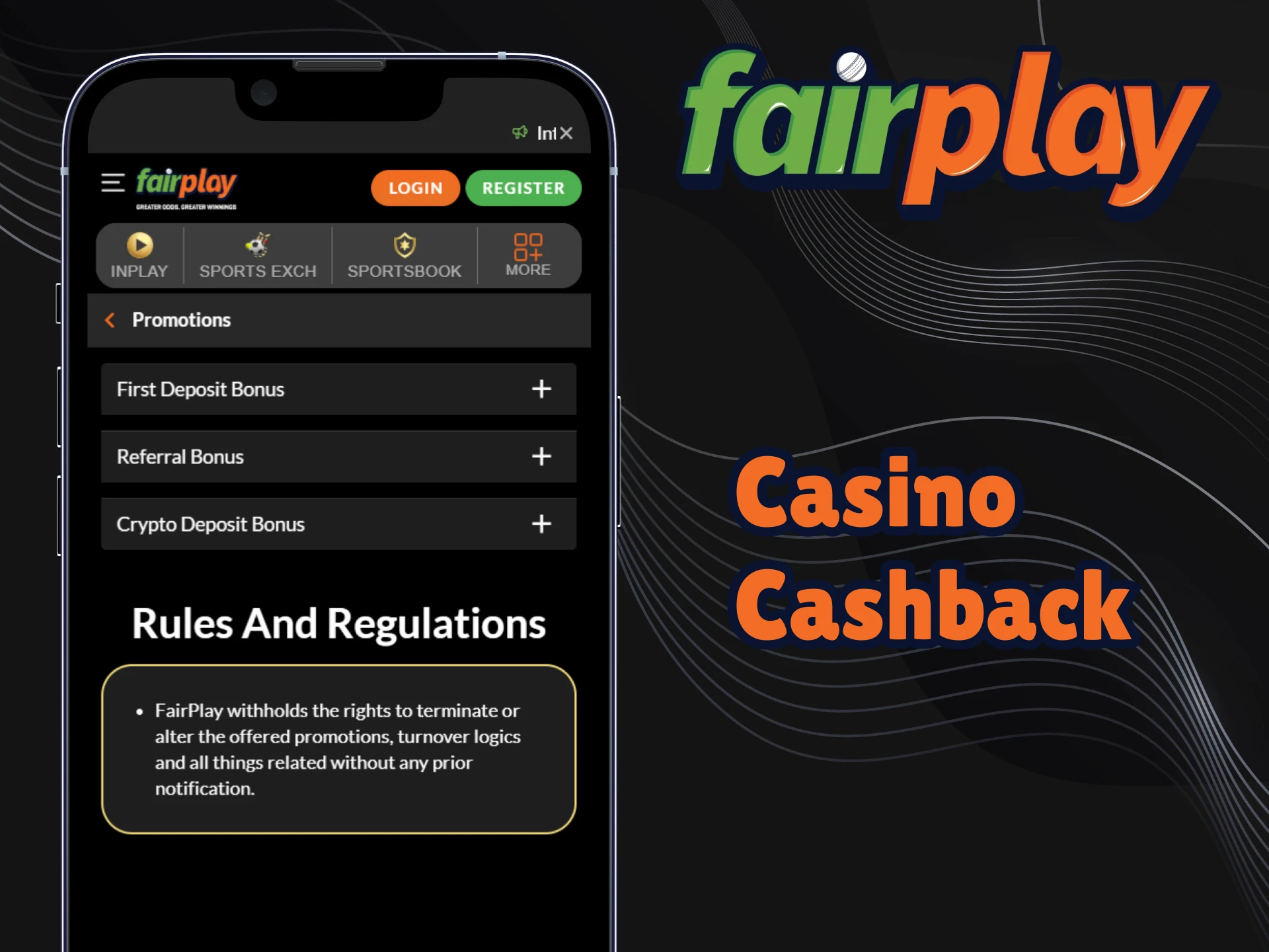 Open the Fairplay app and get a casino cashback bonus.