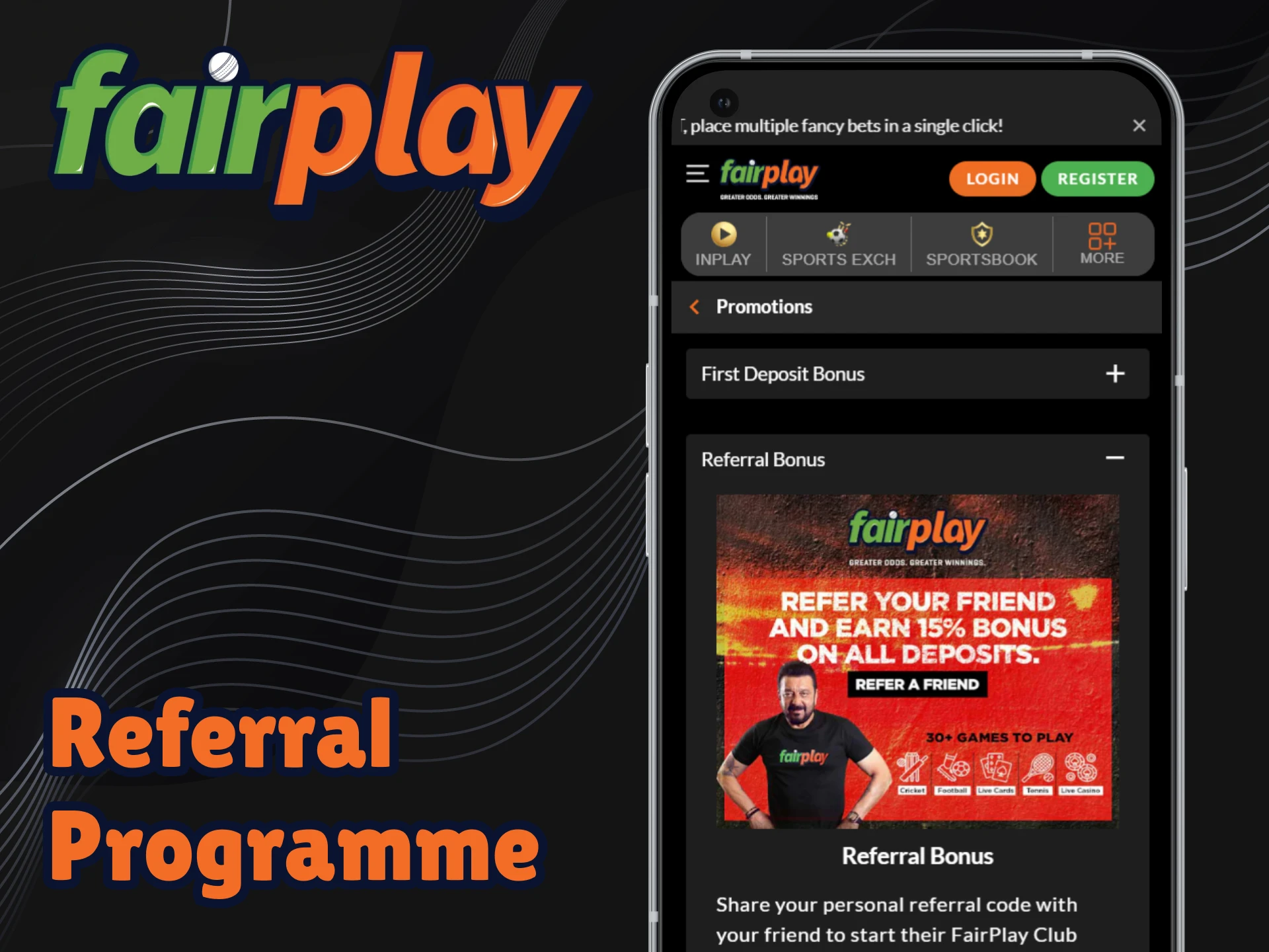 Invite your friend and get a referral bonus on the Fairplay app.