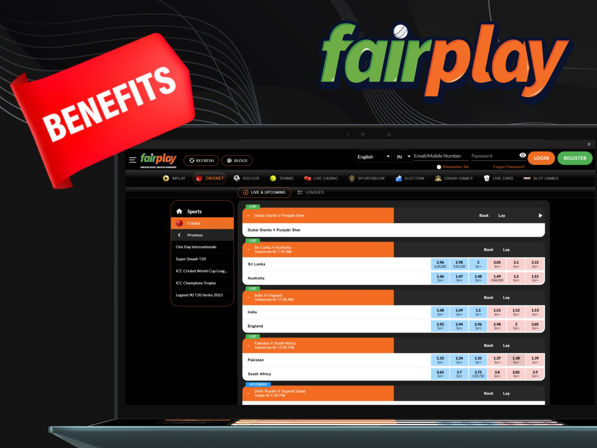 Learn about the benefits of betting on the ICC Champions Trophy at Fairplay.