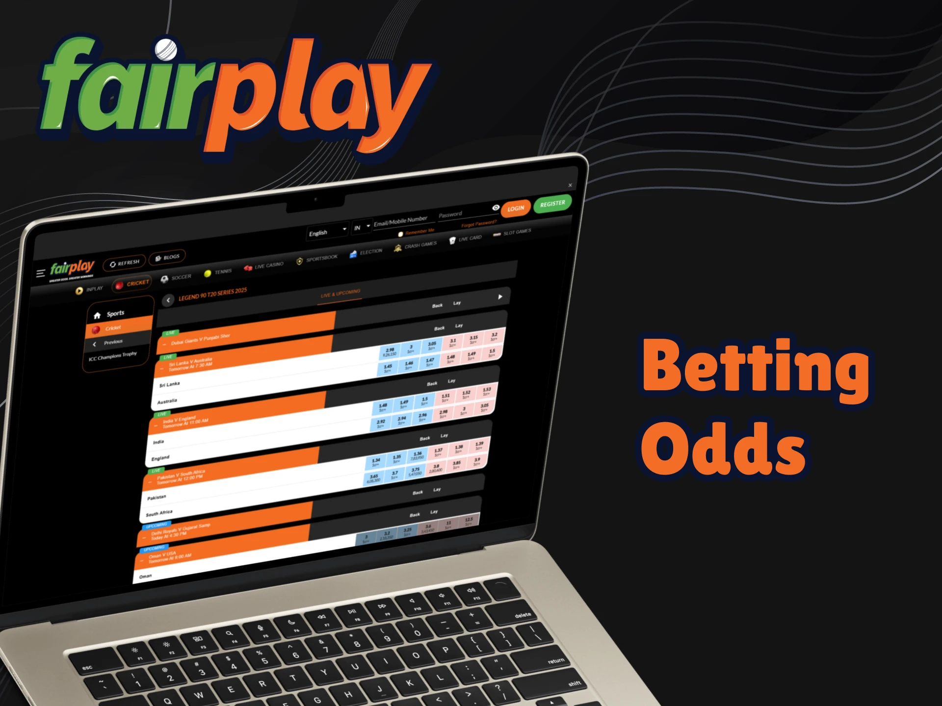 Learn more about the betting odds on the Fairplay platform.